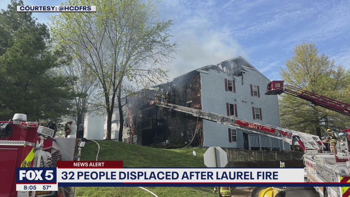 32 people displaced after fire breaks out at Laurel apartment building